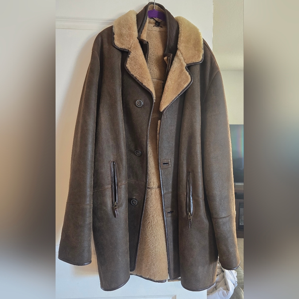 Allen Edmonds Dark Brown Shearling Jacket